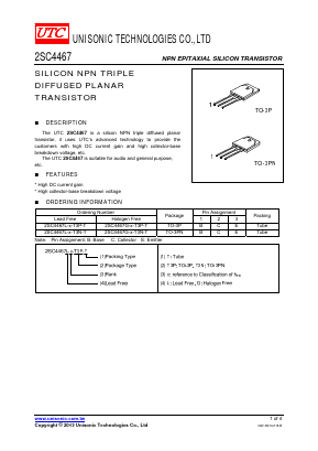 2SC4467G-Y-T3N-T Datasheet PDF Unisonic Technologies