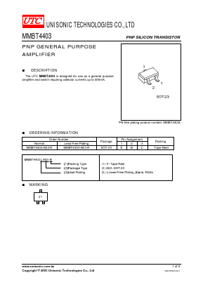MMBT4403 Datasheet PDF Unisonic Technologies