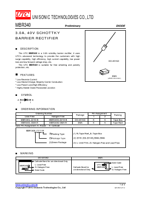 MBR340G-SMA-R Datasheet PDF Unisonic Technologies
