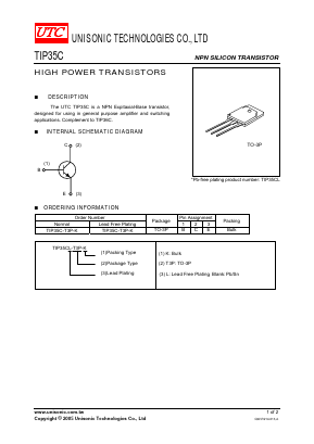 TIP35CL-T3P-K Datasheet PDF Unisonic Technologies
