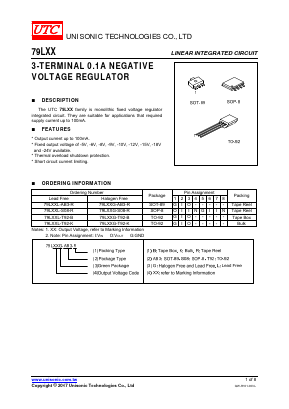 79L05G-AB3-B Datasheet PDF Unisonic Technologies