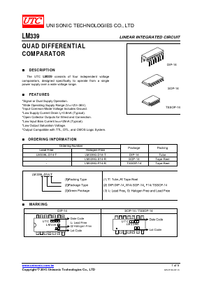 LM339 Datasheet PDF Unisonic Technologies