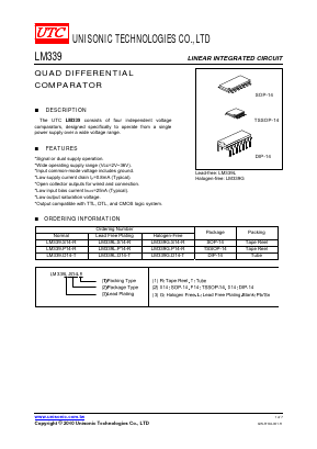 LM339-D14-T Datasheet PDF Unisonic Technologies
