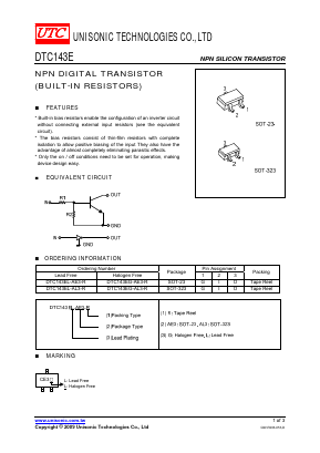 DTC143EL-AL3-R Datasheet PDF Unisonic Technologies
