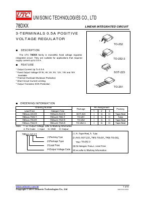 78D05L-AA3-T Datasheet PDF Unisonic Technologies