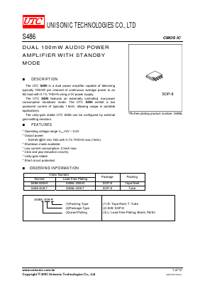 S486-S08-T Datasheet PDF Unisonic Technologies