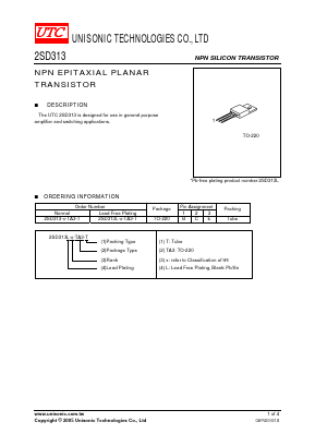 2SD313-F-TA3-T Datasheet PDF Unisonic Technologies