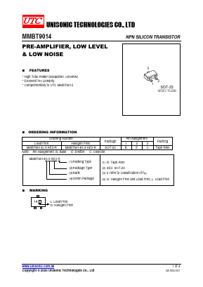 MMBT9014L-X-AE3-R Datasheet PDF Unisonic Technologies