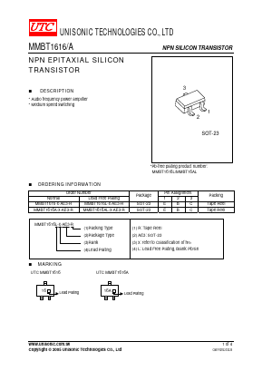 MMBT1616AL-L-AE3-R Datasheet PDF Unisonic Technologies
