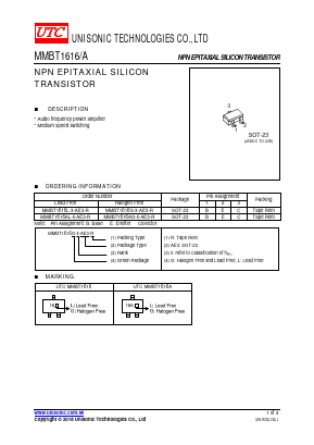 MMBT1616AG-Y-AE3-R Datasheet PDF Unisonic Technologies