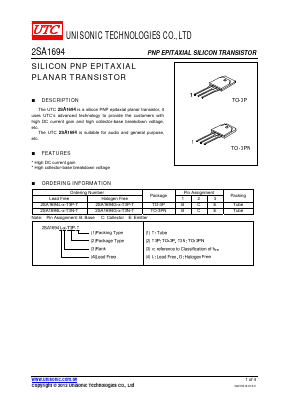 2SA1694L-O-T3NT Datasheet PDF Unisonic Technologies