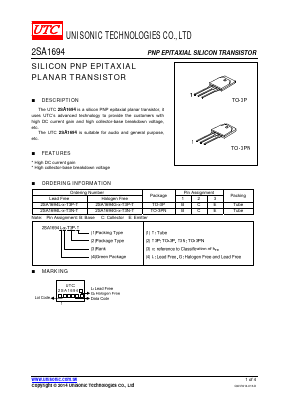 2SA1694L-P-T3NT Datasheet PDF Unisonic Technologies