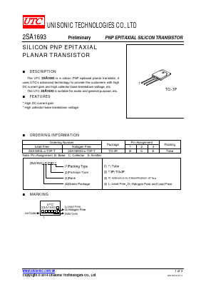 A1693 Datasheet PDF Unisonic Technologies