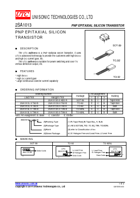 2SA1013L-X-T9N-K Datasheet PDF Unisonic Technologies