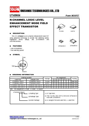 UT40N04L-K08-3030-R Datasheet PDF Unisonic Technologies