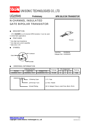 UG25N45L Datasheet PDF Unisonic Technologies
