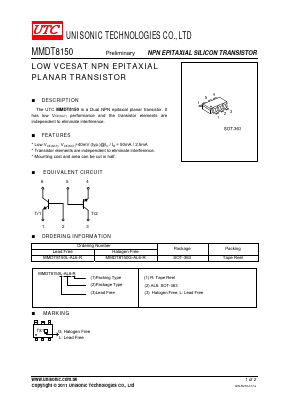 MMDT8150 Datasheet PDF Unisonic Technologies