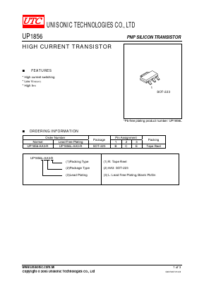 UP1856L-AA3-R Datasheet PDF Unisonic Technologies