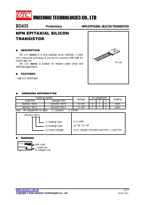BD435L-T60-K Datasheet PDF Unisonic Technologies