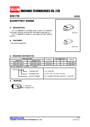 B5817WL-CB2-R Datasheet PDF Unisonic Technologies