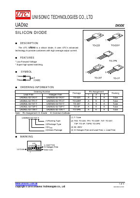 UAD92G-02-T3P-T Datasheet PDF Unisonic Technologies