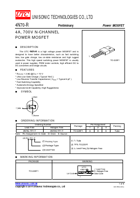 4N70-R Datasheet PDF Unisonic Technologies