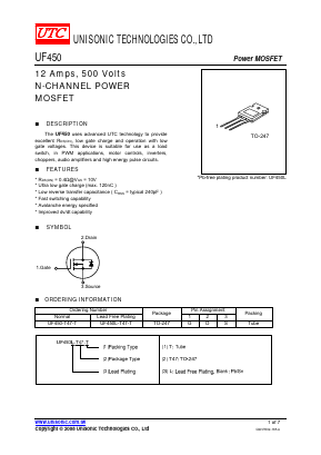UF450-T47-T Datasheet PDF Unisonic Technologies