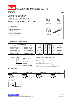 2SK303G-XX-T92-K Datasheet PDF Unisonic Technologies