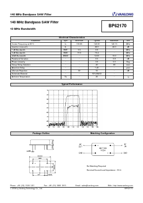 BP62170 Datasheet PDF Vanlong Technology Co., Ltd.