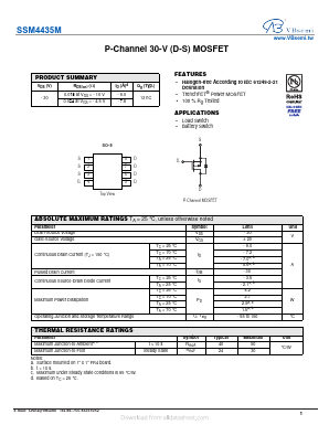 SSM4435M Datasheet PDF VBsemi Electronics Co.,Ltd