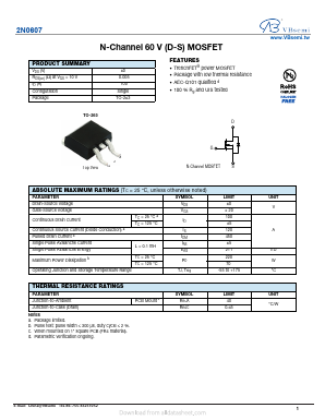 2N0607 Datasheet PDF VBsemi Electronics Co.,Ltd