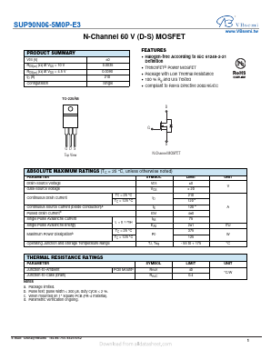 SUP90N06-5M0P-E3 Datasheet PDF VBsemi Electronics Co.,Ltd