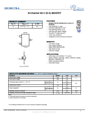 2SK1590-T1B-A Datasheet PDF VBsemi Electronics Co.,Ltd