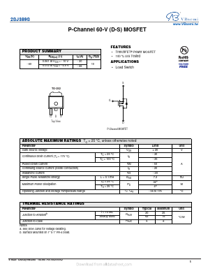 2SJ389S Datasheet PDF VBsemi Electronics Co.,Ltd