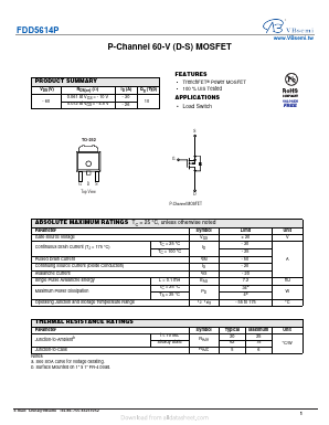 FDD5614P Datasheet PDF VBsemi Electronics Co.,Ltd