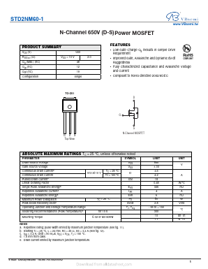 STD2NM60-1 Datasheet PDF VBsemi Electronics Co.,Ltd