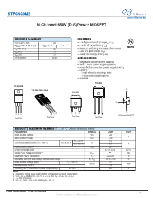 STF6N60M2 Datasheet PDF VBsemi Electronics Co.,Ltd