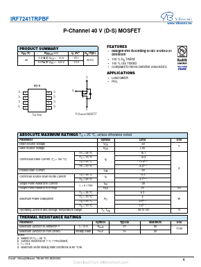 IRF7241TRPBF Datasheet PDF VBsemi Electronics Co.,Ltd