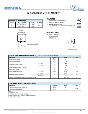 STD12NE06LT4 Datasheet PDF VBsemi Electronics Co.,Ltd