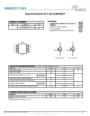 SI9926CDY-T1-GE3 Datasheet PDF VBsemi Electronics Co.,Ltd