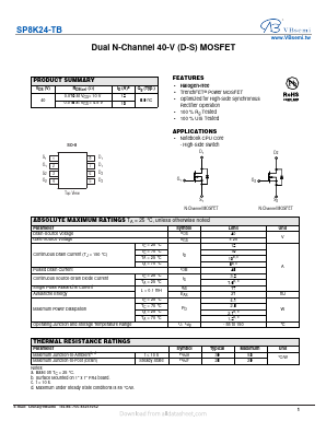 SP8K24-TB Datasheet PDF VBsemi Electronics Co.,Ltd