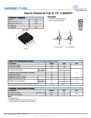 SQ9945BEY-T1-GE3 Datasheet PDF VBsemi Electronics Co.,Ltd