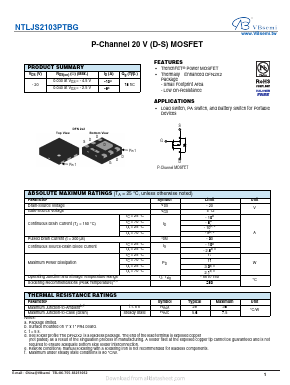NTLJS2103PTBG Datasheet PDF VBsemi Electronics Co.,Ltd