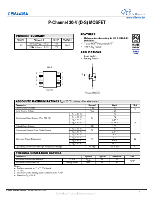 CEM4435A Datasheet PDF VBsemi Electronics Co.,Ltd