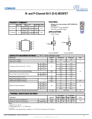 CEM6659 Datasheet PDF VBsemi Electronics Co.,Ltd