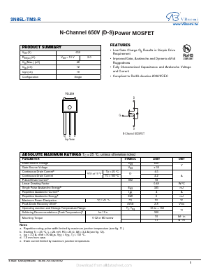3N65L-TM3-R Datasheet PDF VBsemi Electronics Co.,Ltd