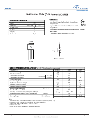 3N50Z Datasheet PDF VBsemi Electronics Co.,Ltd