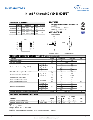 SI4559ADY-T1-E3 Datasheet PDF VBsemi Electronics Co.,Ltd