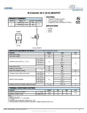AOD466 Datasheet PDF VBsemi Electronics Co.,Ltd