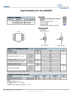AO4812 Datasheet PDF VBsemi Electronics Co.,Ltd